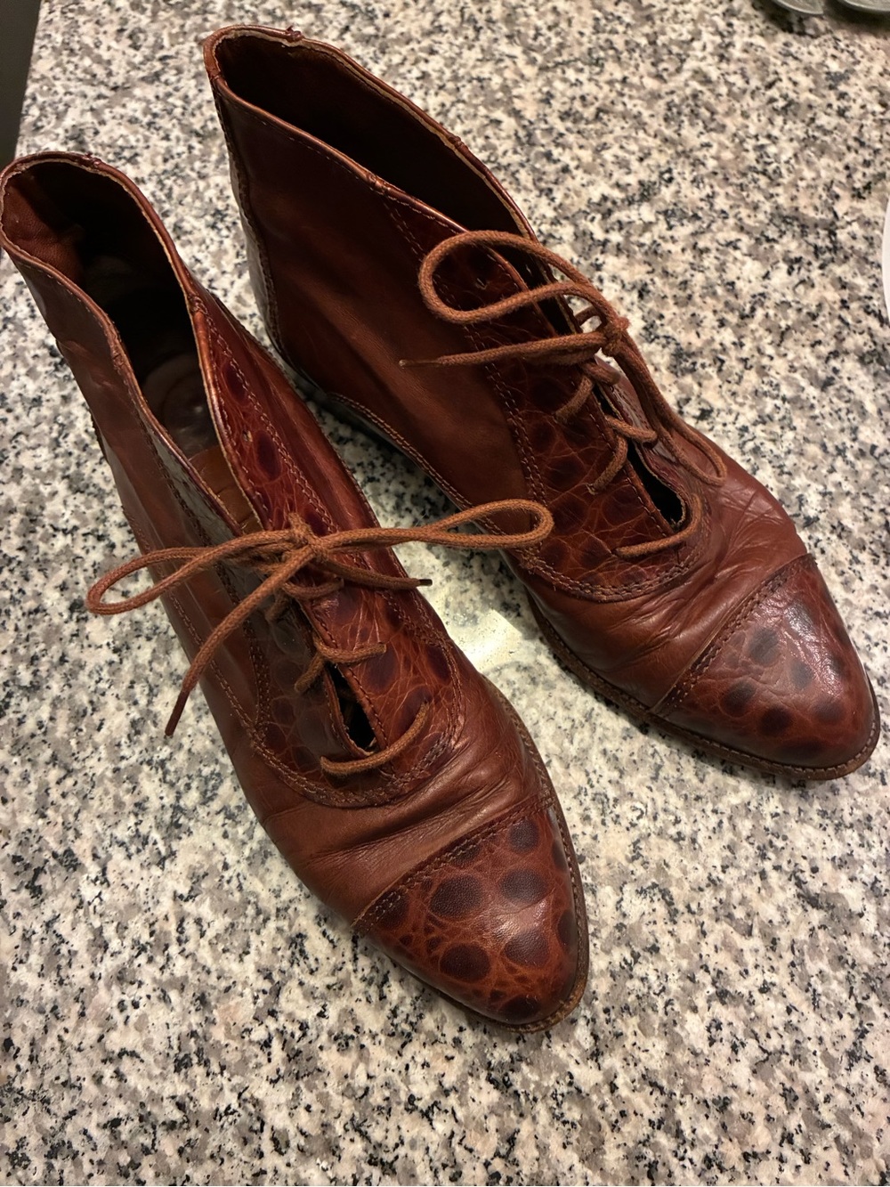 Genuine Leather Brown Bootie